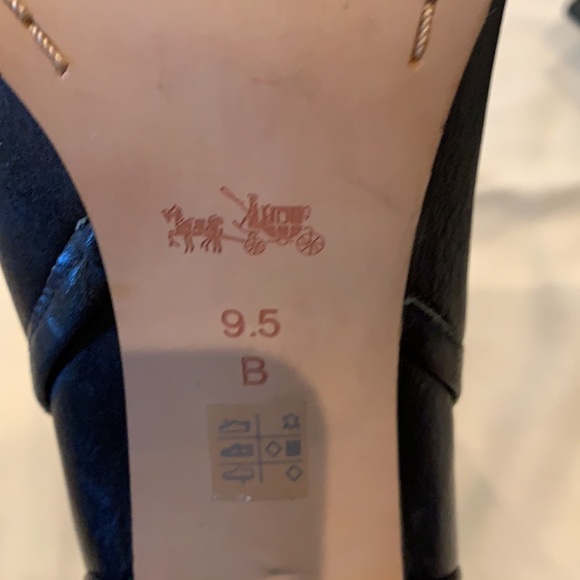 Coach black leather heeled ankle mid calf boot - Picture 6 of 7